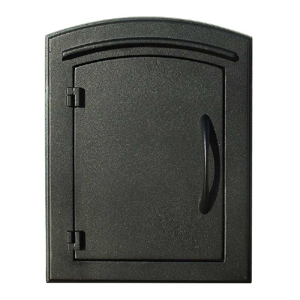 Qualarc Manchester NON-LOCKING Column Mount Mailbox "Plain Door" in Black MAN-1400-BL